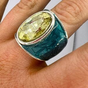 Vintage Statement Ring – Oversized Crystal Gemstone